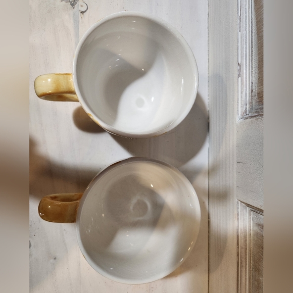 Crate&Barrel Mugs Flora Wide Mouthed Set Of 2 16 Oz Vintage - Picture 7 of 7